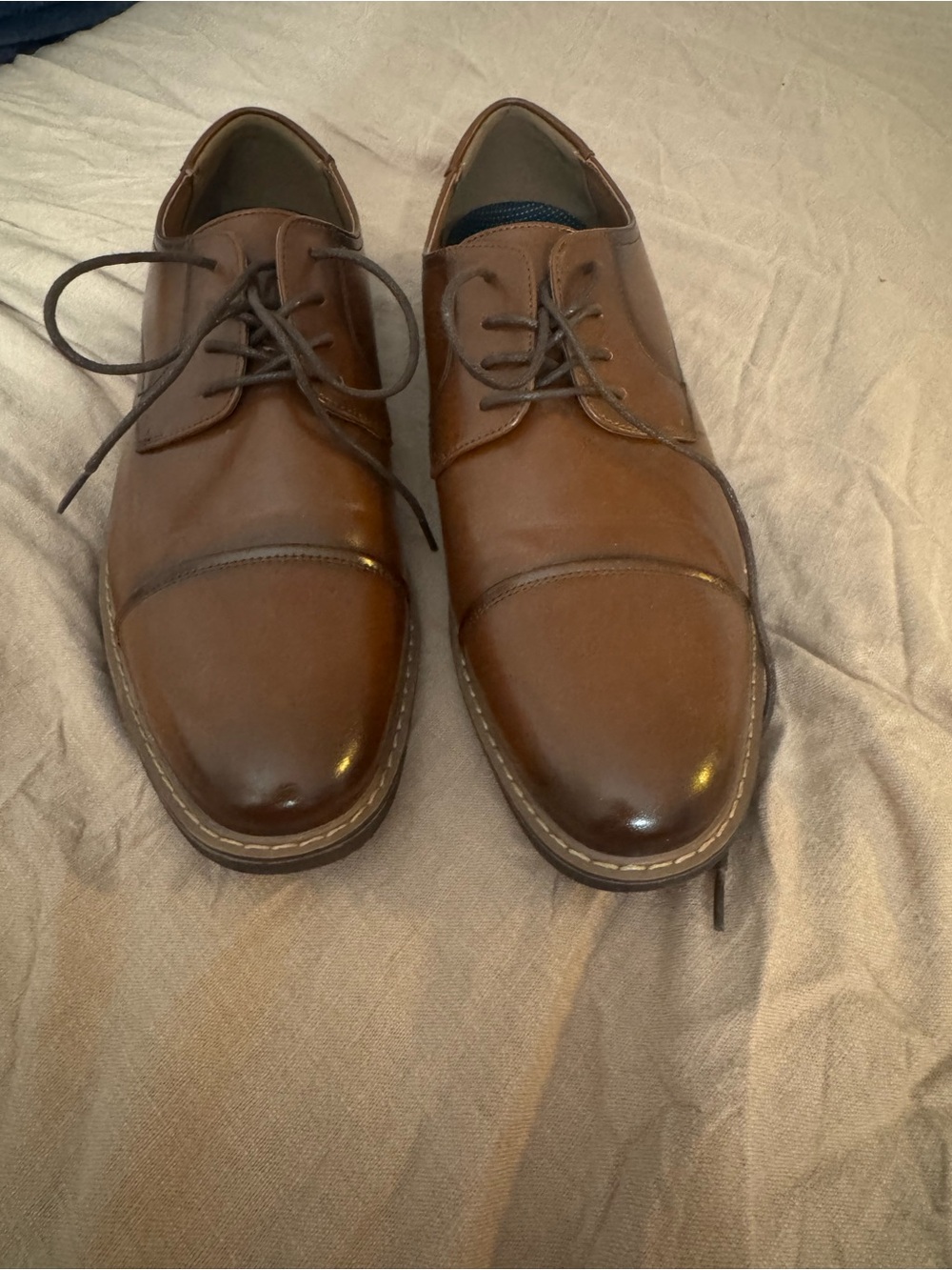 Nunn Bush Men's Brown Leather Cap-Toe Oxfords